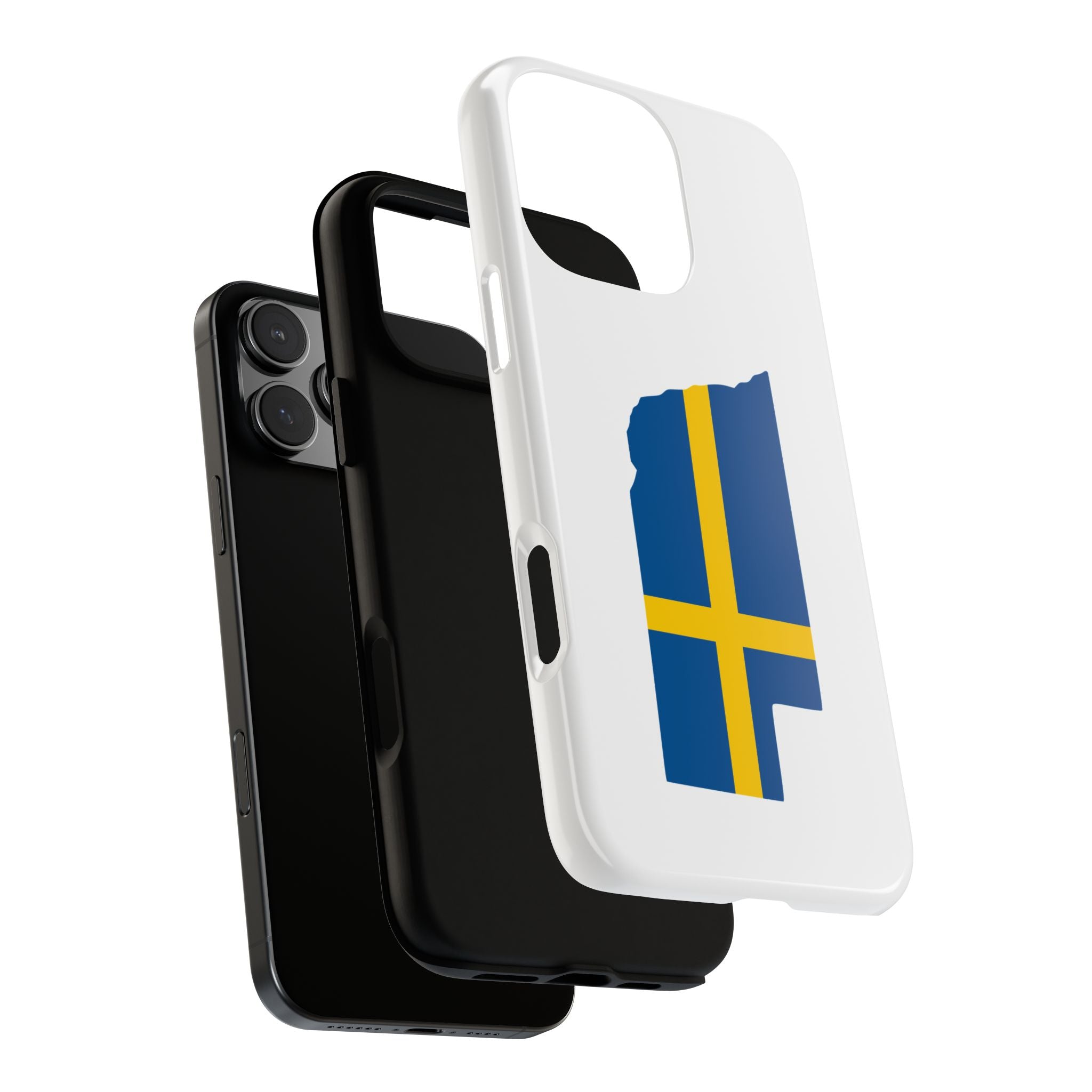 Tough Protective Phone Case | Swedish Flag on Nebraska Outline