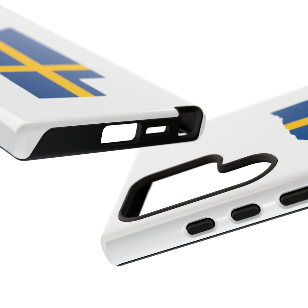 Tough Protective Phone Case | Swedish Flag on Nebraska Outline