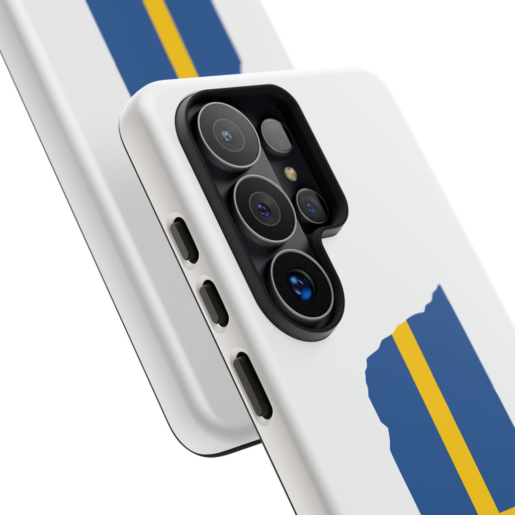 Tough Protective Phone Case | Swedish Flag on Nebraska Outline
