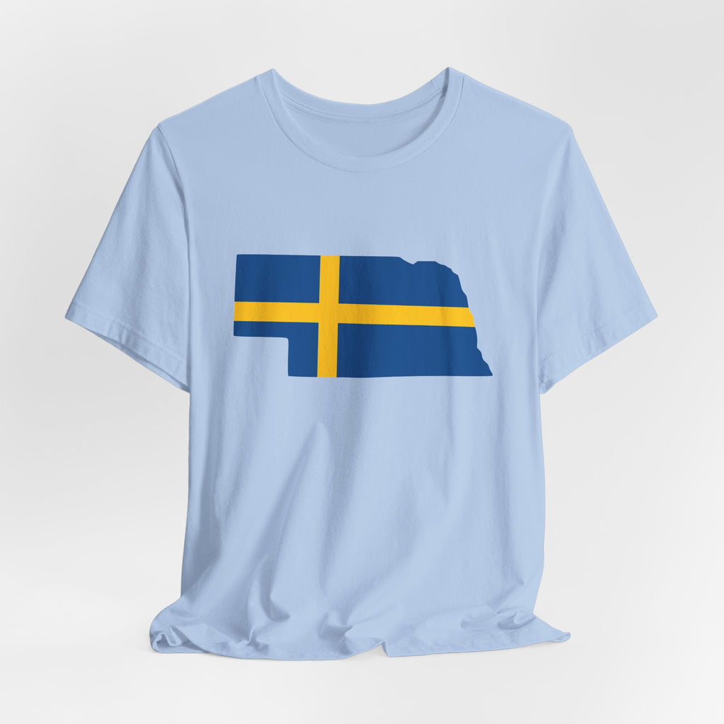 Women's T-Shirt | Swedish Flag on Nebraska Outline