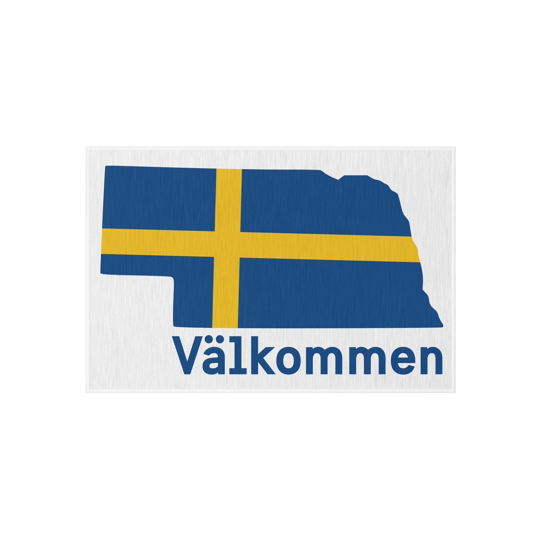 Outdoor Rug | Swedish Flag on Nebraska Outline