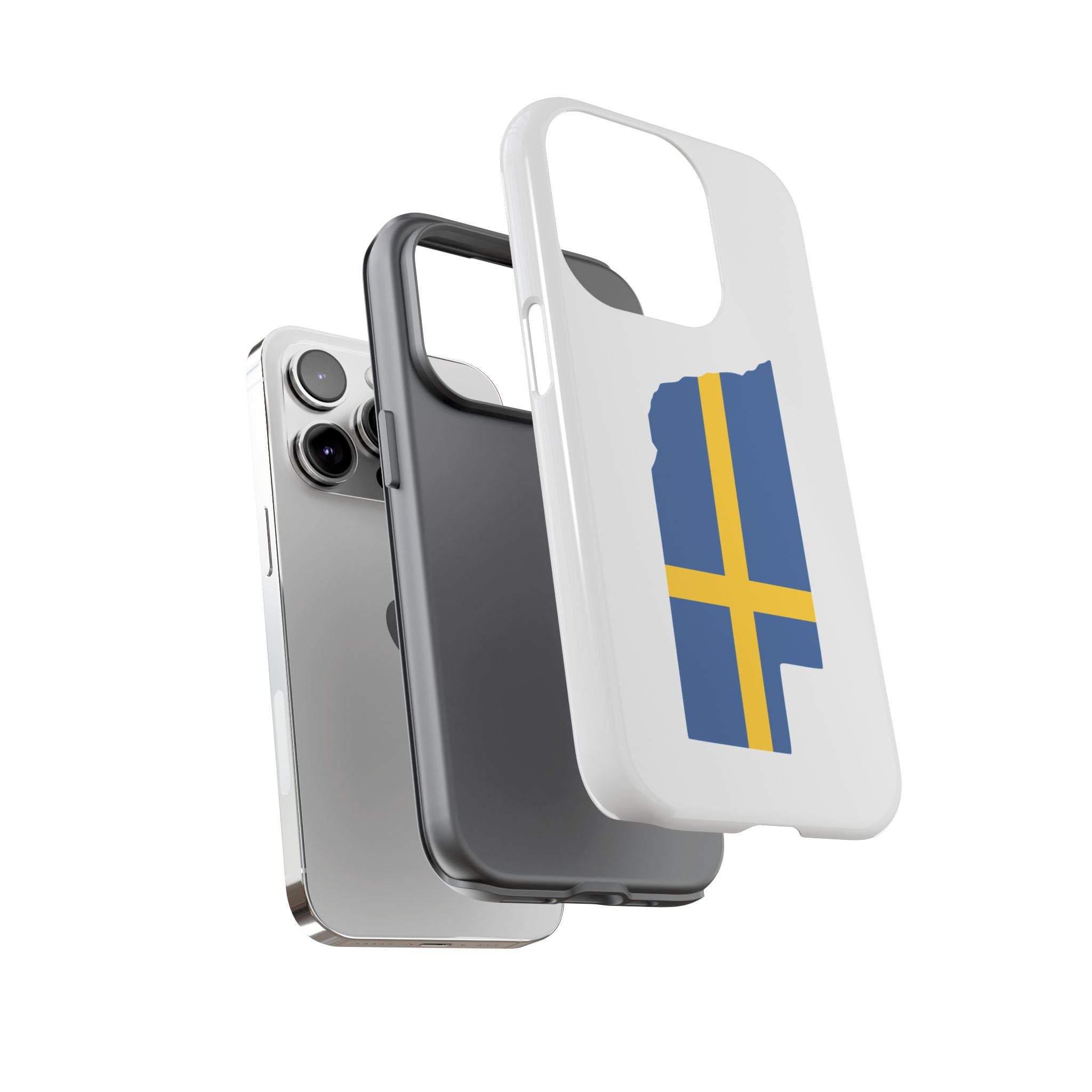 Tough Protective Phone Case | Swedish Flag on Nebraska Outline