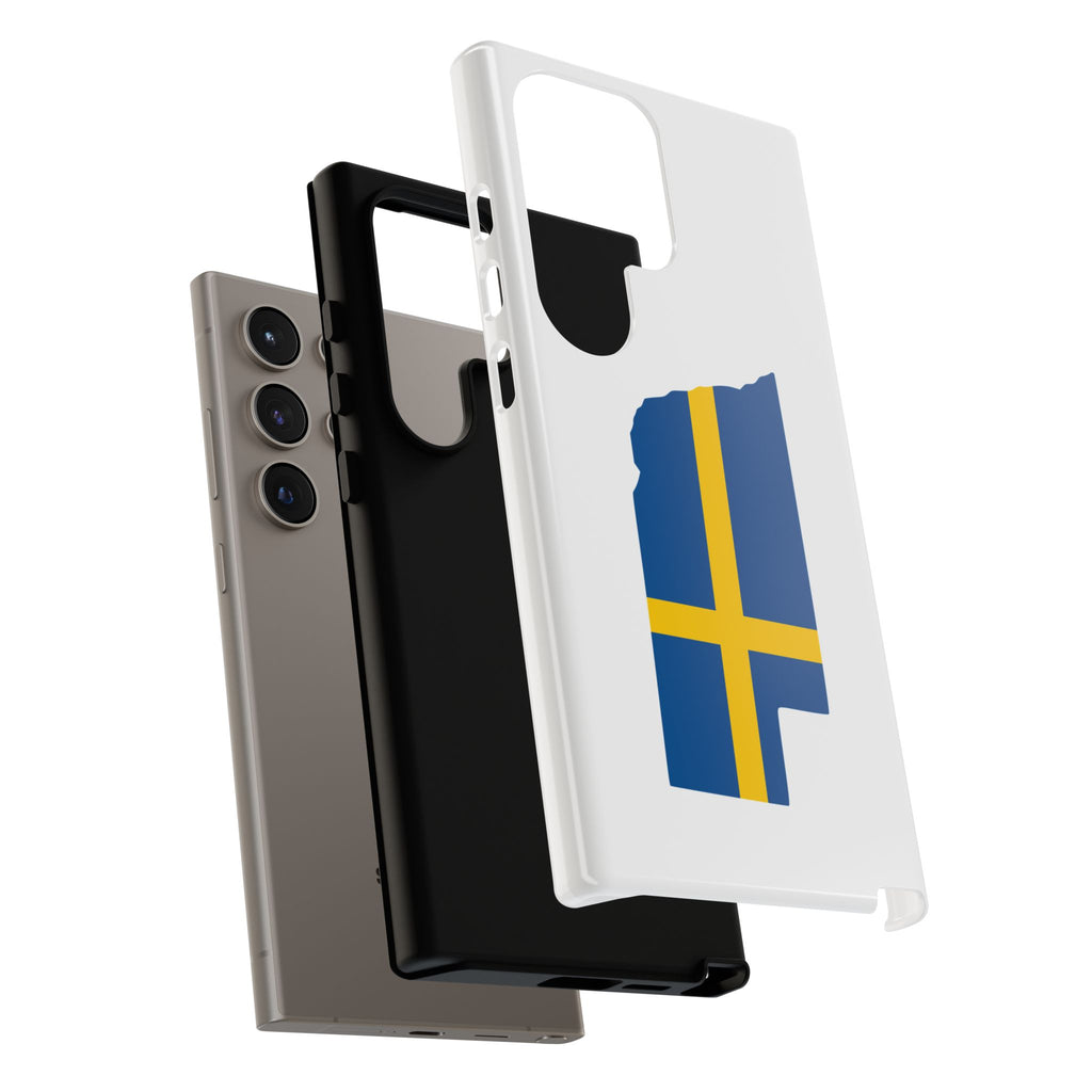 Tough Protective Phone Case | Swedish Flag on Nebraska Outline