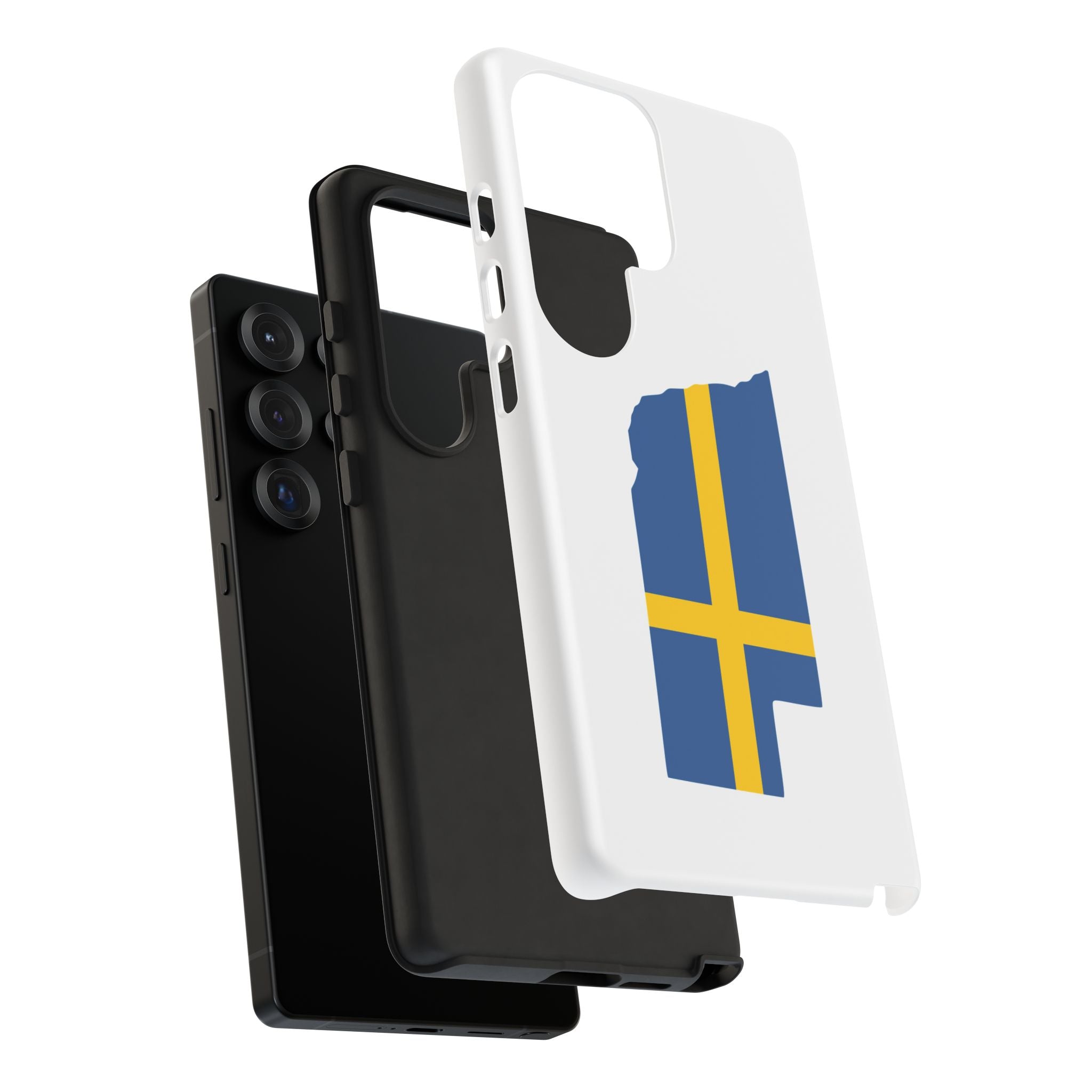 Tough Protective Phone Case | Swedish Flag on Nebraska Outline