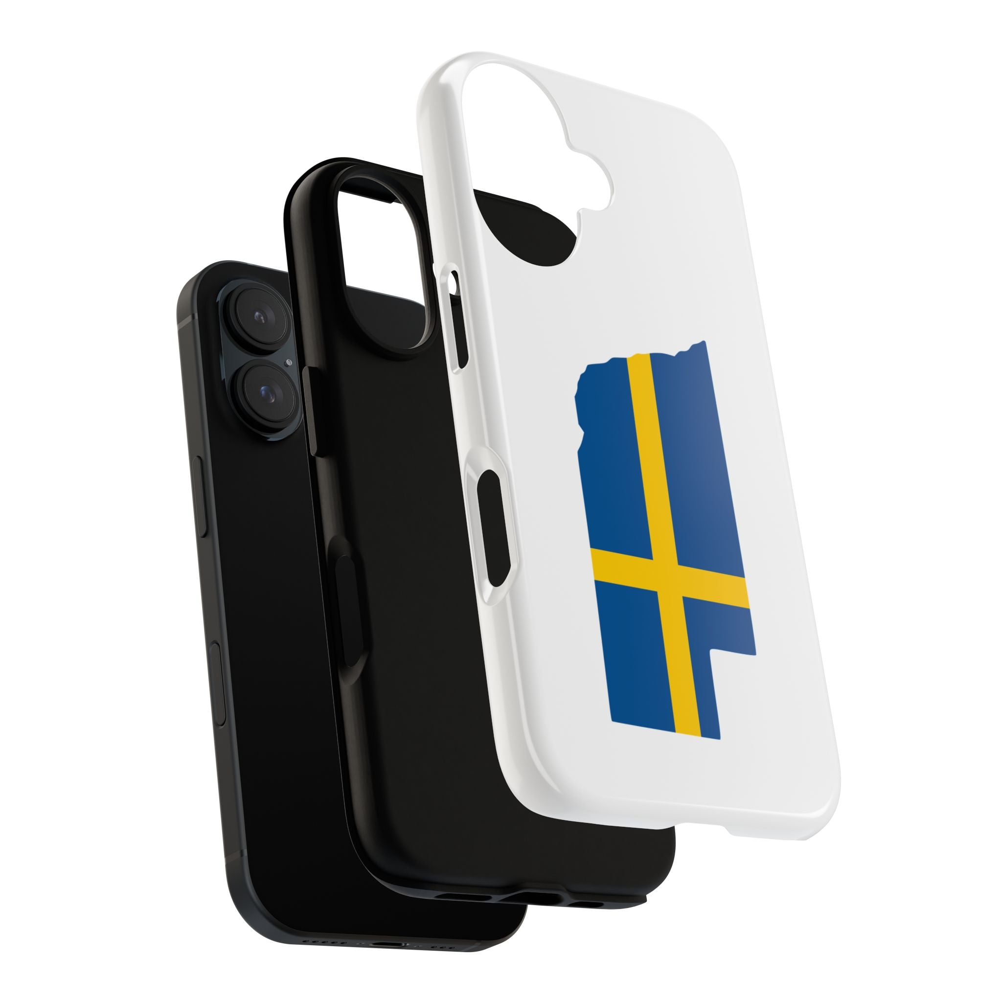 Tough Protective Phone Case | Swedish Flag on Nebraska Outline