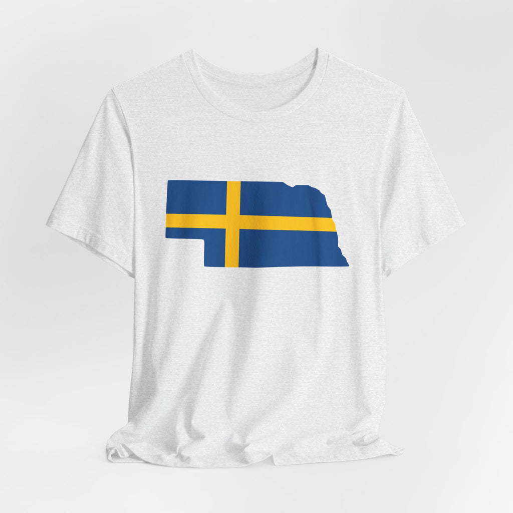 Women's T-Shirt | Swedish Flag on Nebraska Outline