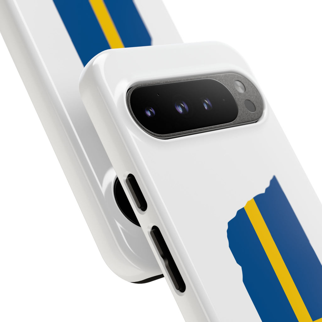 Tough Protective Phone Case | Swedish Flag on Nebraska Outline