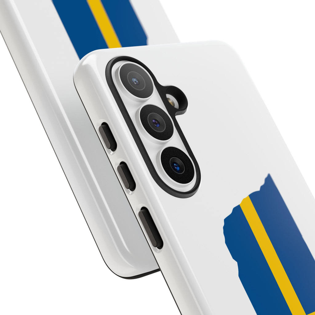 Tough Protective Phone Case | Swedish Flag on Nebraska Outline