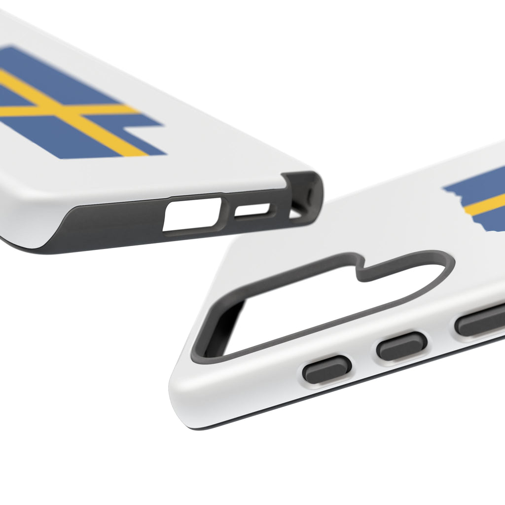 Tough Protective Phone Case | Swedish Flag on Nebraska Outline