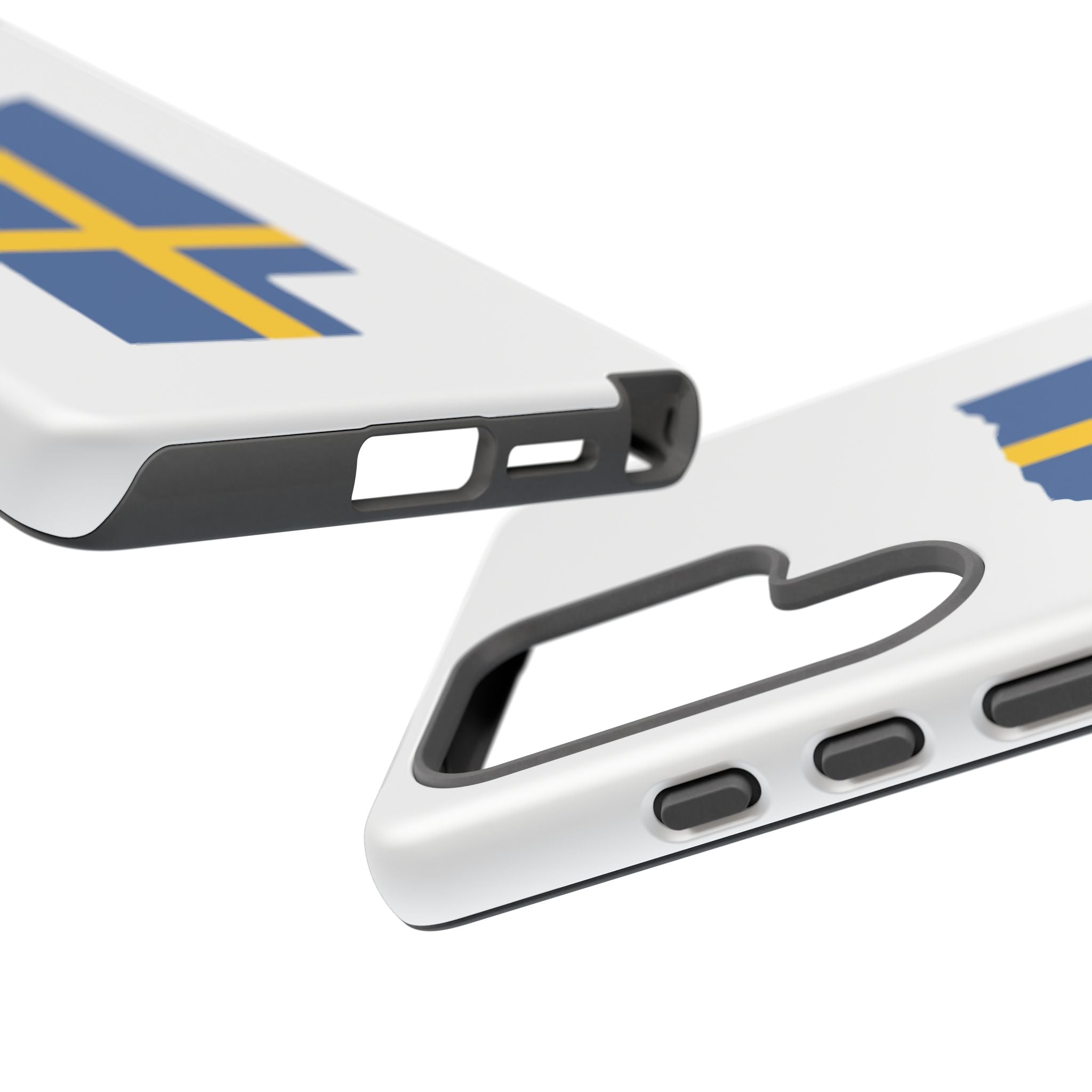 Tough Protective Phone Case | Swedish Flag on Nebraska Outline
